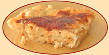 A delicious serving of macaroni & cheese