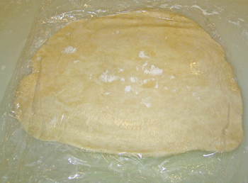 dough between clingwrap