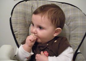 Ava in highchair